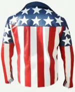 USA Flag Leather Jacket Back