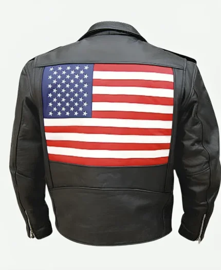 WWE Cody Rhodes US Flag Leather Jacket Back