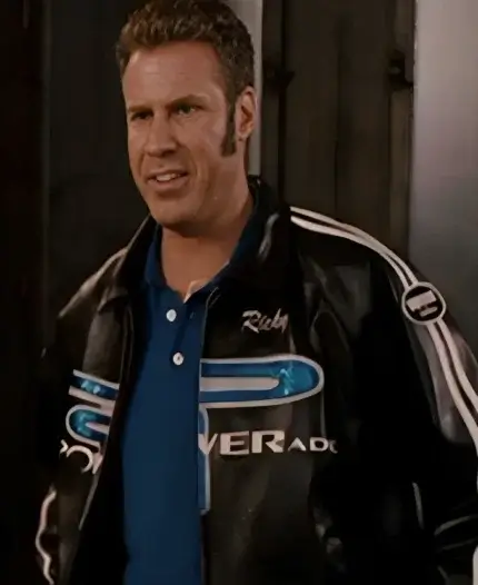 Will Ferrell's Movie Talladega Nights The Ballad Of Ricky Bobby Powerade Black Leather Jacket