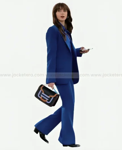 Emily in Paris S04 Lily Collins Blue Suit