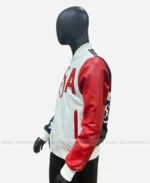 Olympic 2024 Snoop Dogg White Leather Bomber Jacket