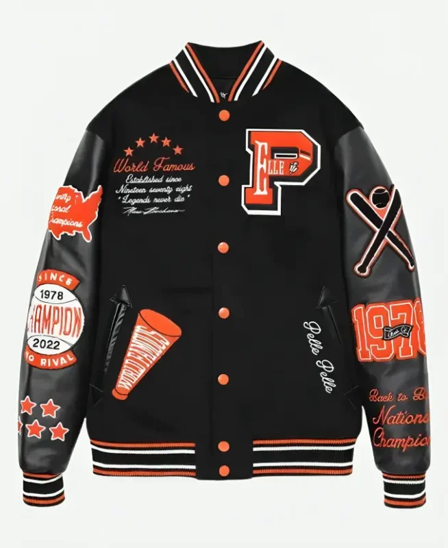 Pelle Pelle World Famous Black Varsity Jacket