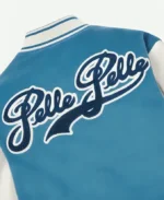 Pelle Pelle World Famous Blue & White Varsity Jacket Back