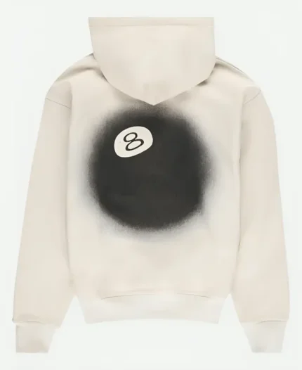 Stussy 8 Ball Fade White Hoodie