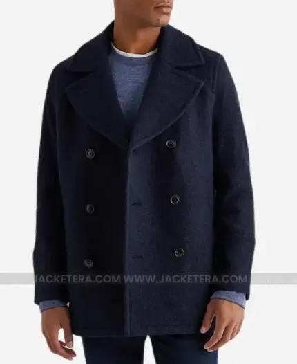 Brandon Sklenar It Ends with Us 2024 Blue Wool Coat