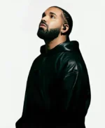 Drake OVO Black Leather Hoodie