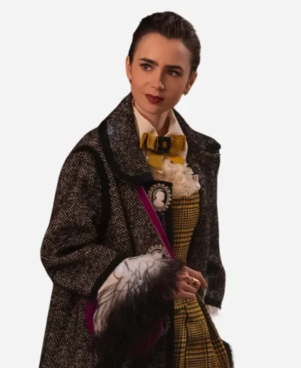 Emily In Paris S4 Lily Collins Gray Coat