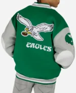 Kylie Kelce Philadelphia Eagles Letterman Jacket Back With Eagle Patch