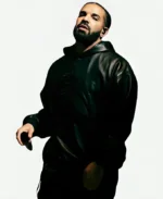 October’s Very Own Drake OVO OG Black Leather Owl Hoodie