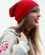 American Singer Taylor Swift CTFL Off White and Red Jacket