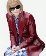 Anna Wintour Milan Fashion Week Leather Coat