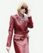 Anna Wintour Milan Fashion Week Leather Trench Coat