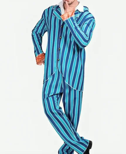 Austin Power Pinstripe Blue Tracksuit Front