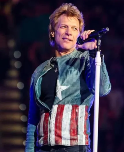 Captain America Jon Bon Jovi Concert Leather Jacket 