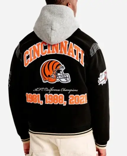 Cincinnati Bengals Wool Varsity Jacket Back