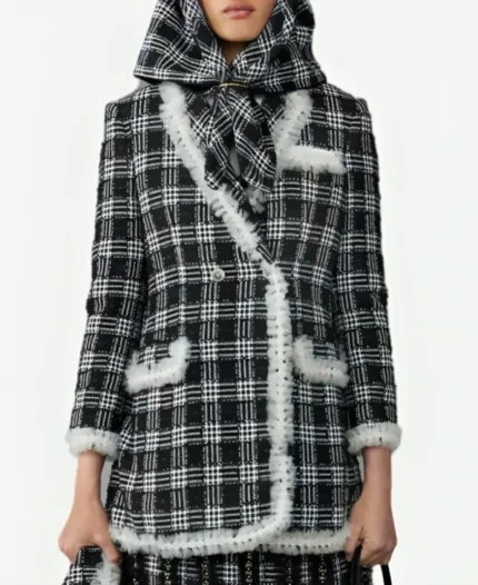 Emily In Paris S04 Lily Collins Plaid Coat