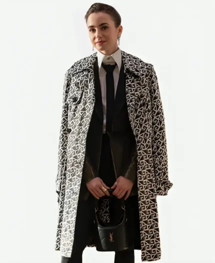 Emily In Paris S4 Lily Collins Geometric Coat For Sale