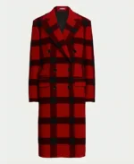 Emily In Paris S4 Lily Collins Red And Black Plaid Coat