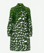 Emily in Paris S03 Emily Cooper Green Printed Coat