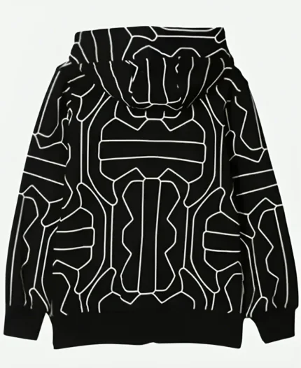 Eminem 2024 Music Video Houdini Black Zip-up Hoodie Back
