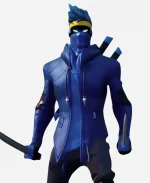 Fortnite Video Game Ninja Blue Leather Jacket
