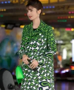 Green Printed Coat