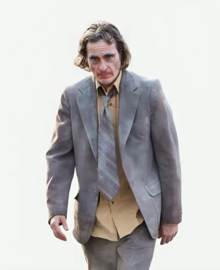 Joaquin Phoenix Joker 2 Folie a Deux Arthur Fleck Grey Suit