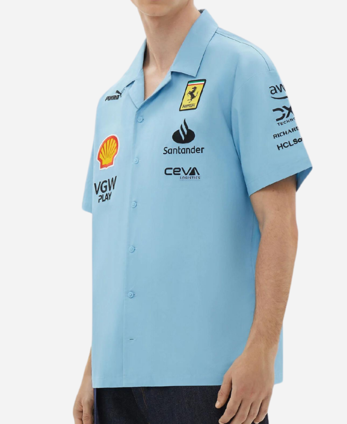 Miami Grand Prix Scuderia Ferrari Short Sleeved Blue Shirt