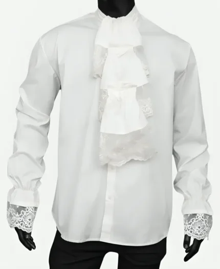 Mike Myers Austin Powers White Ruffle Silk Shirt