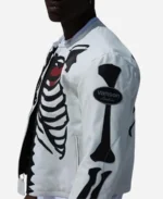 Skeleton Vanson Heart White Motorcycle Leather Jacket