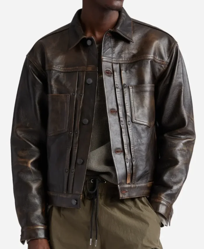 The Tonight Show Starring Jimmy Fallon Kevin Hart Brown Leather Jacket