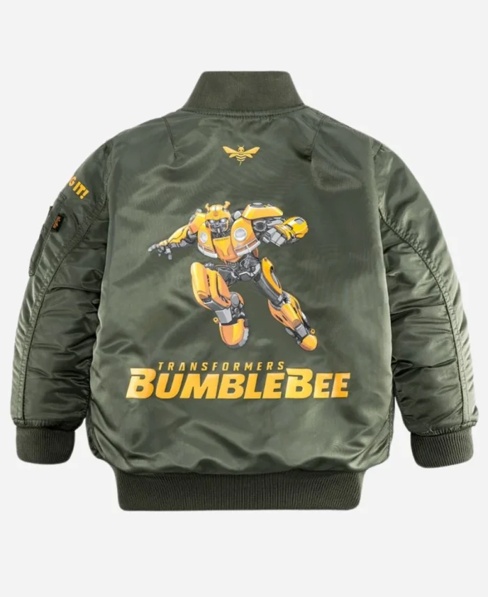 Transformers One Bomber Green Jacket Back