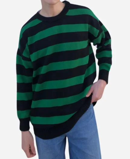 American Horror Story Tate Langdon Green And Black Striped Sweater 