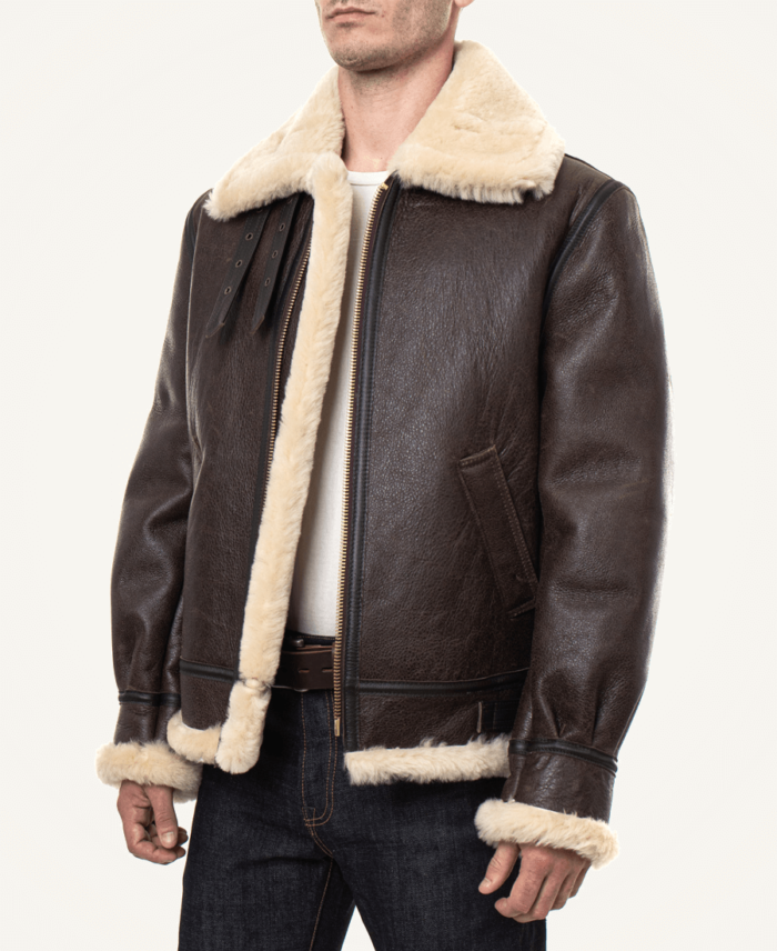 B3 Shearling Brown Bomber Jacket