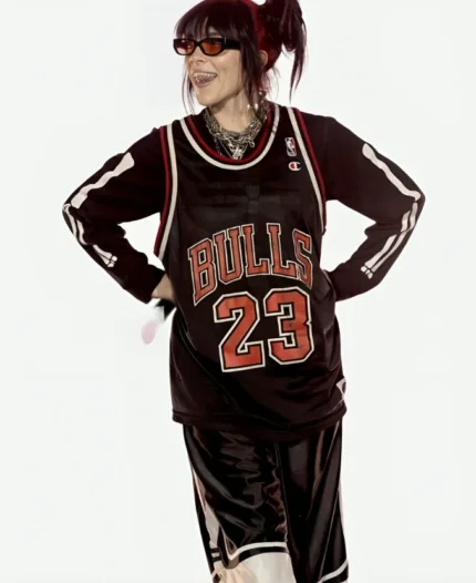 Billie Eilish Vintage Michael Jordan Black Sleeveless Jersey For Sale