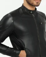 Cafe Racer Black Leather Jacket