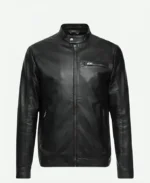 Cafe Racer Classic Black Leather Jacket