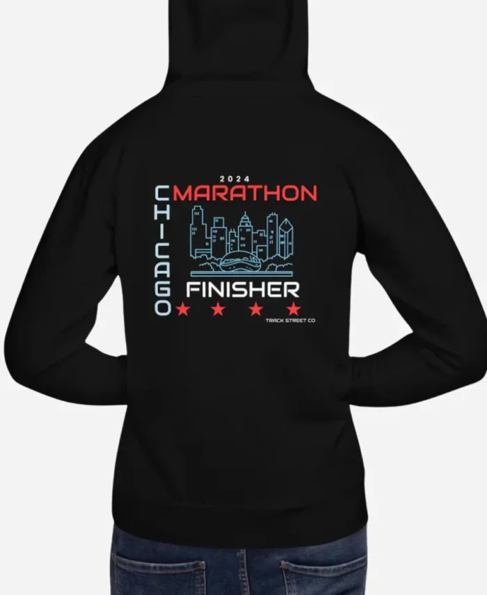 Chicago Marathon 2024 Grey & Black Finisher Pullover Hoodie