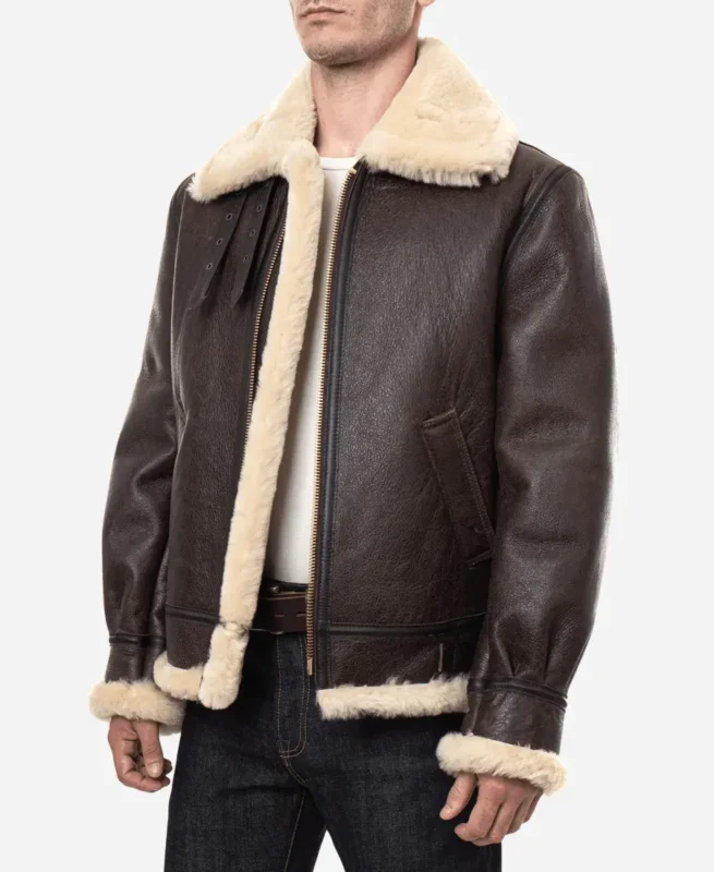 Classic Brown Sheepskin B3 Bomber Shearling Jacket