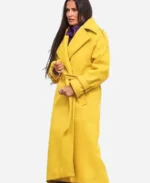 Demi Moore Movie The Substance 2024 Elisabeth Sparkle Yellow Trench Coat