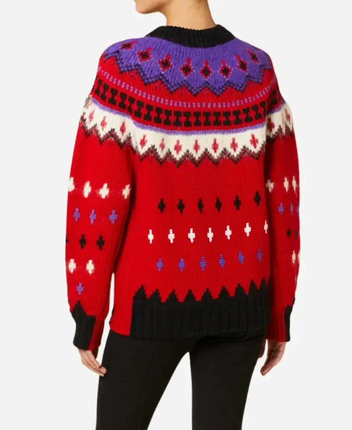 Emily in Paris S04 Emily Cooper Red Knitted Sweater Back