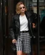 Gigi Hadid Paris Fashion Week 2024 Leather Jacket