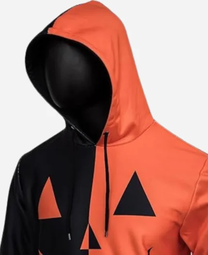 Halloween Pumpkin Head Black And Orange Pullover Hoodie