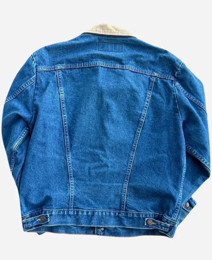 Jake Ream Yellowstone S04 Blue Denim Jacket With Cord Collar