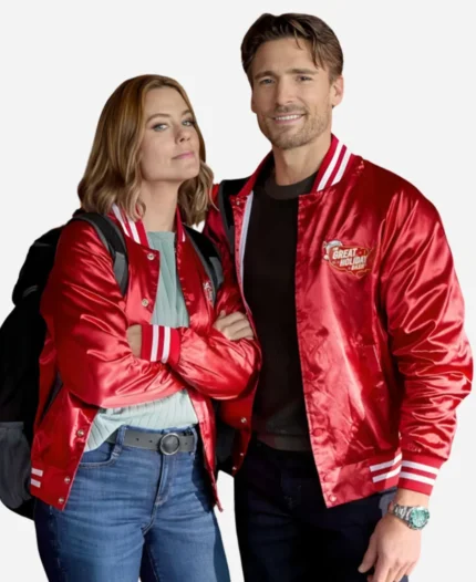 Jingle Bell Run Red Bomber Jacket