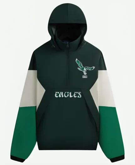 Kith NFL 47 Eagles Quarter Zip Anorak With Hood Front