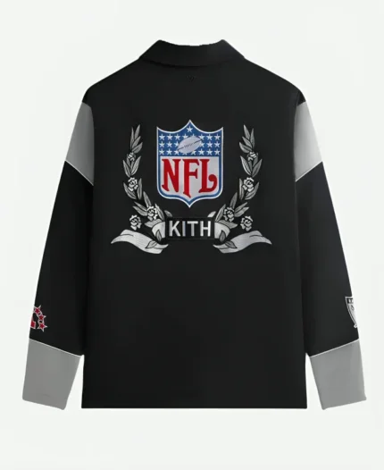 Kith NFL 47 Las Vegas Raiders Kieran Coaches Black Jacket Back