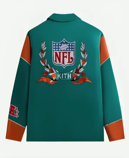 Kith NFL 47 Miami Dolphins Kieran Coaches Green Jacket Back