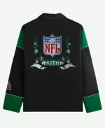 Kith NFL 47 New York Jet Kieran Coaches Black Jacket Back