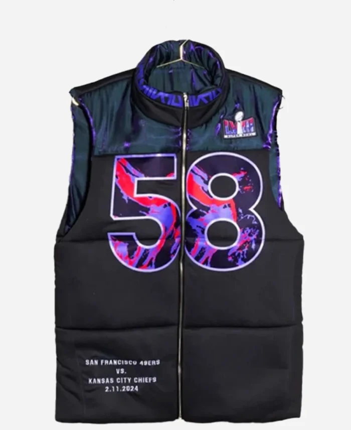 Kristin Juszczyk NFL Super Bowl LVIII Black Puffer Vest